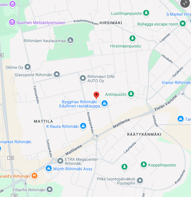 Tupa Uunit kartta - Hermannintie 15, Riihimäki
